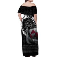 Greenland Viking Drakkar Off Shoulder Maxi Dress Viking Blood - Wonder Print Shop