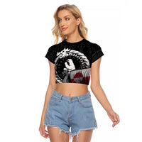 Greenland Viking Drakkar Raglan Cropped T Shirt Viking Blood - Wonder Print Shop