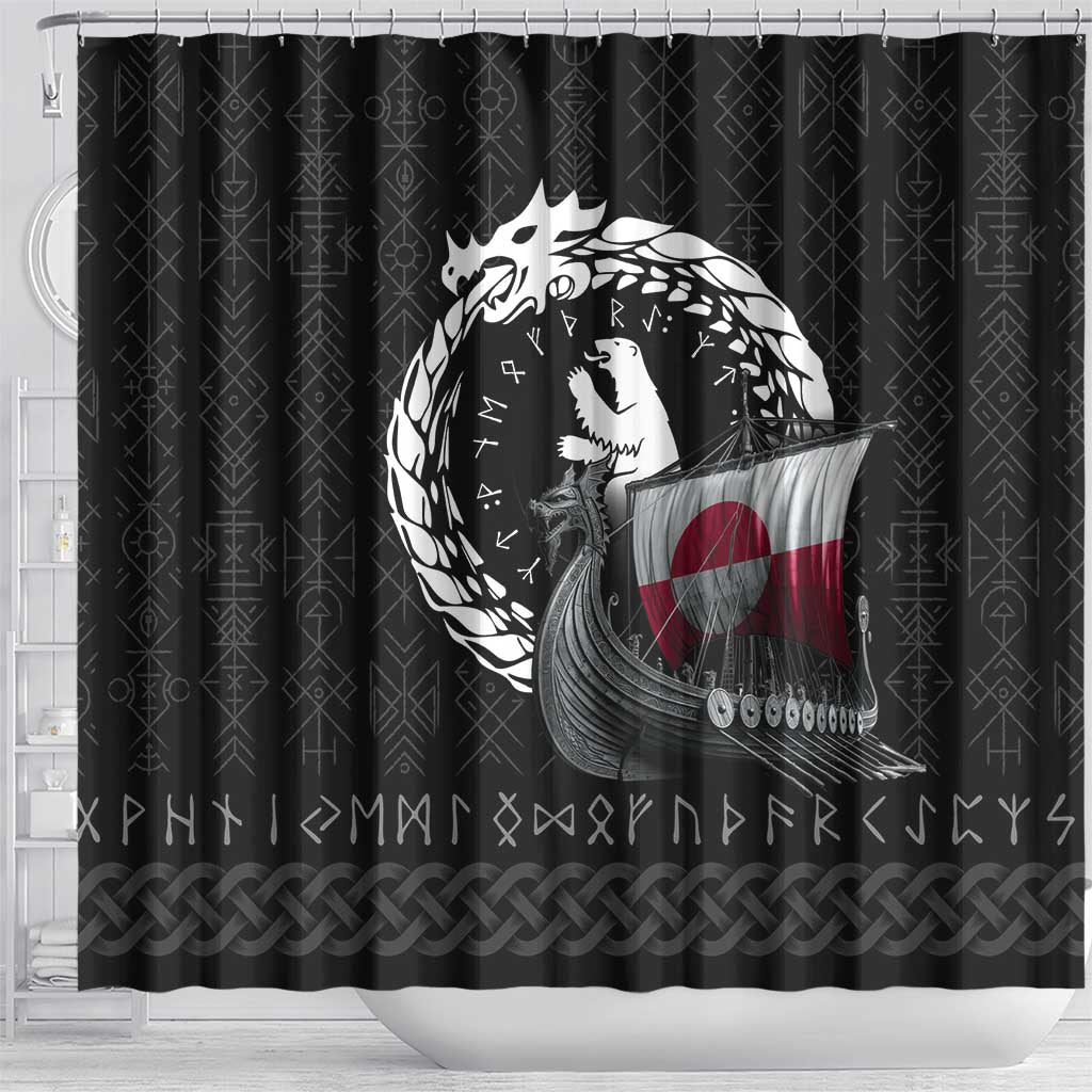 Greenland Viking Drakkar Shower Curtain Viking Blood - Wonder Print Shop