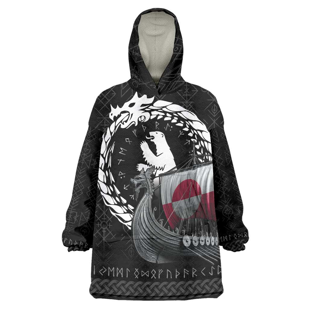 Greenland Viking Drakkar Wearable Blanket Hoodie Viking Blood - Wonder Print Shop
