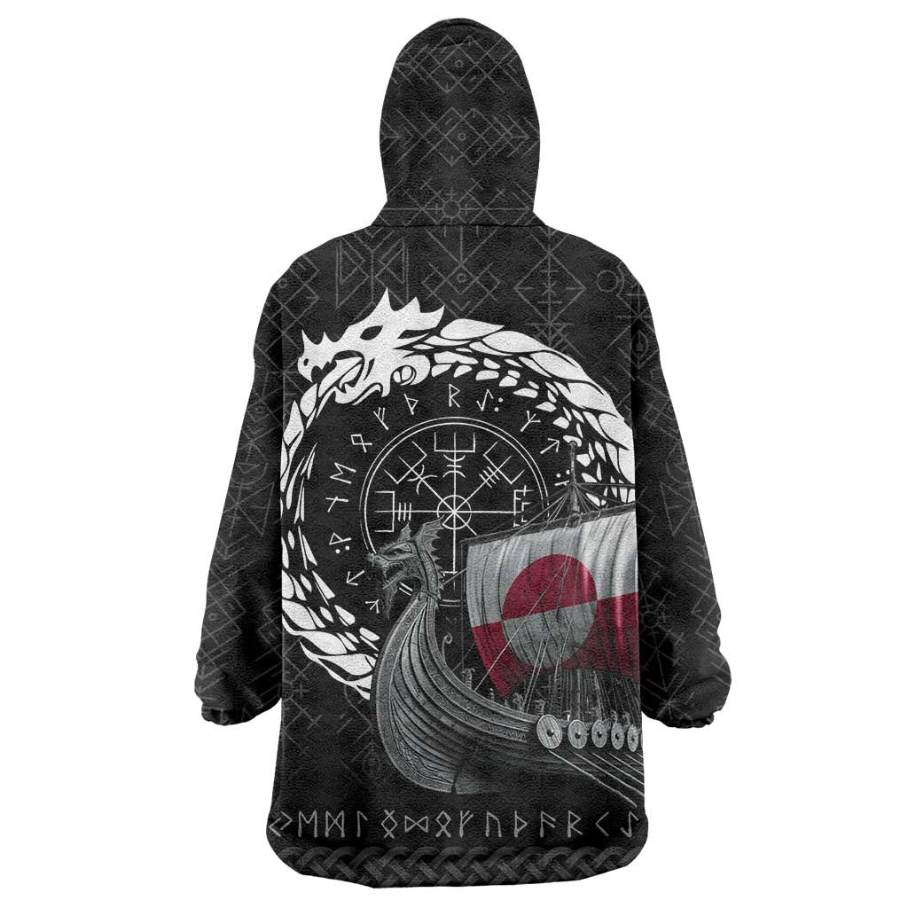 Greenland Viking Drakkar Wearable Blanket Hoodie Viking Blood - Wonder Print Shop