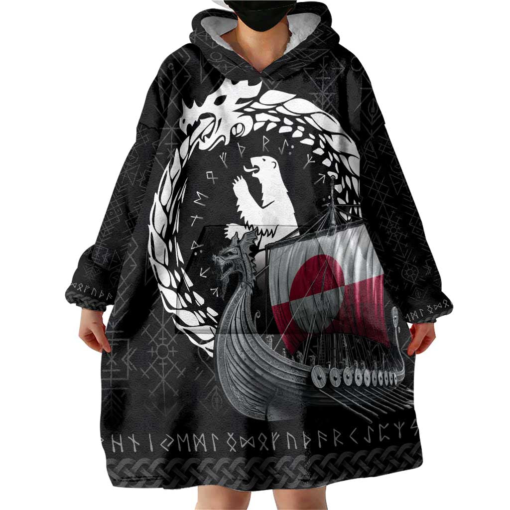 Greenland Viking Drakkar Wearable Blanket Hoodie Viking Blood - Wonder Print Shop
