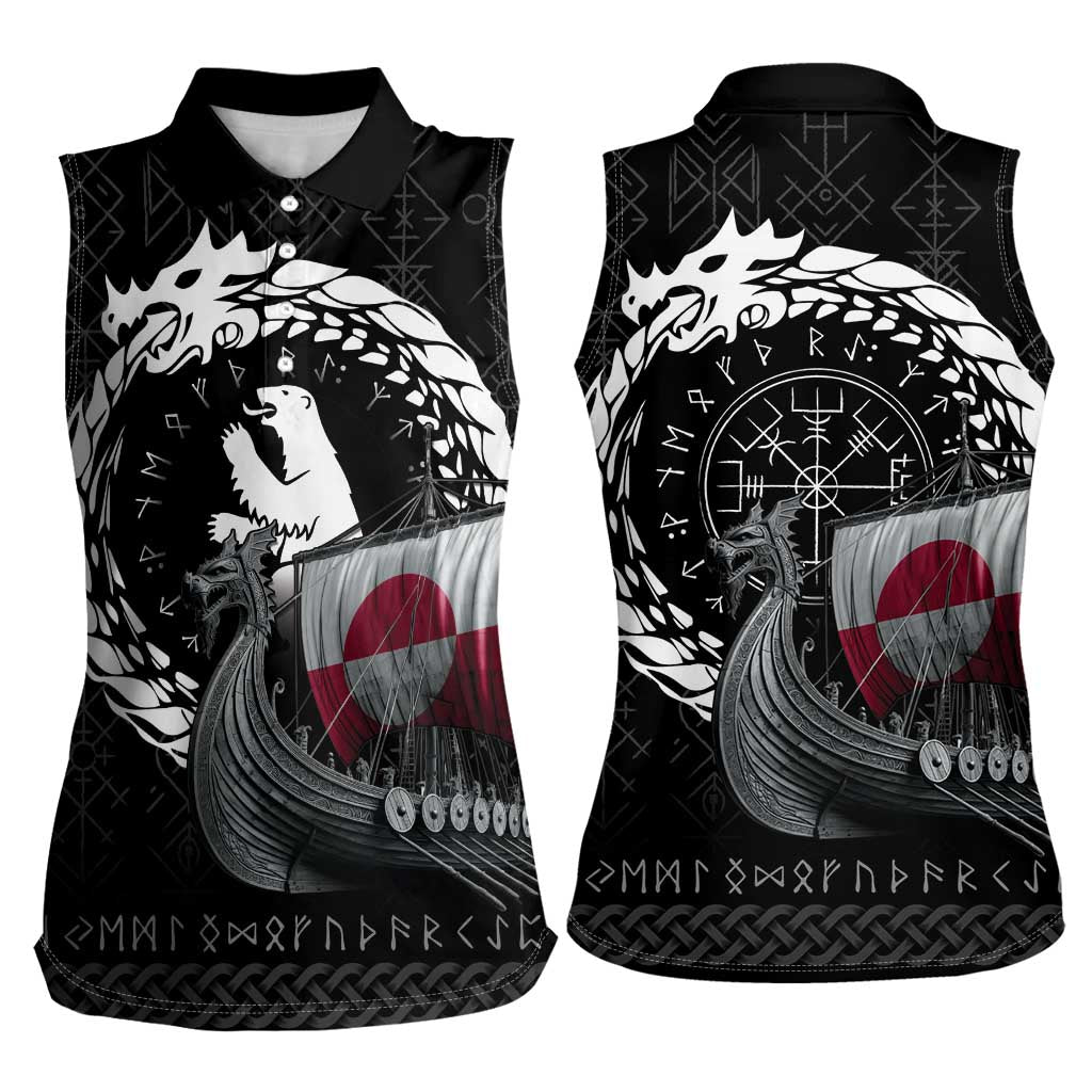 Greenland Viking Drakkar Women Sleeveless Polo Shirt Viking Blood - Wonder Print Shop