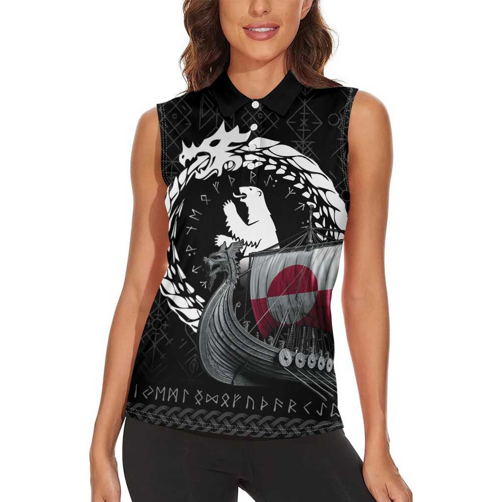 Greenland Viking Drakkar Women Sleeveless Polo Shirt Viking Blood - Wonder Print Shop