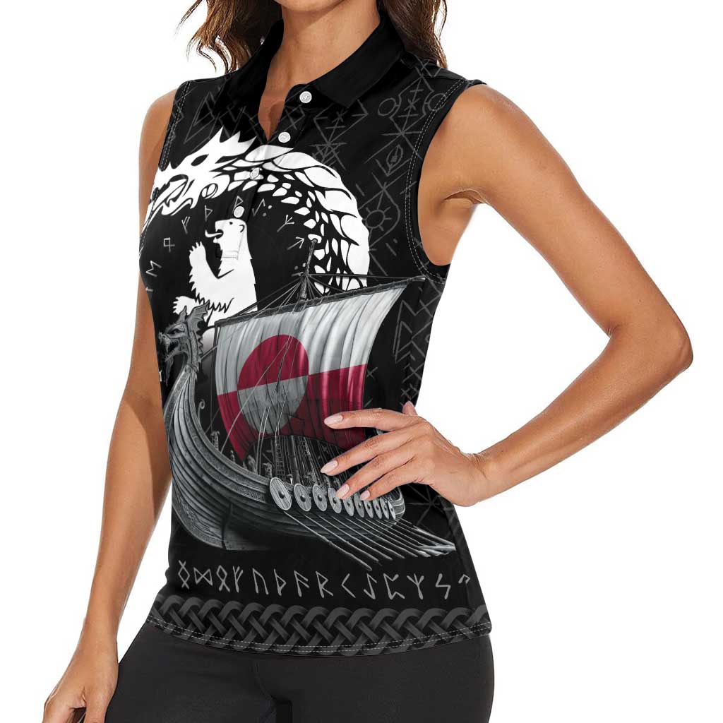 Greenland Viking Drakkar Women Sleeveless Polo Shirt Viking Blood - Wonder Print Shop