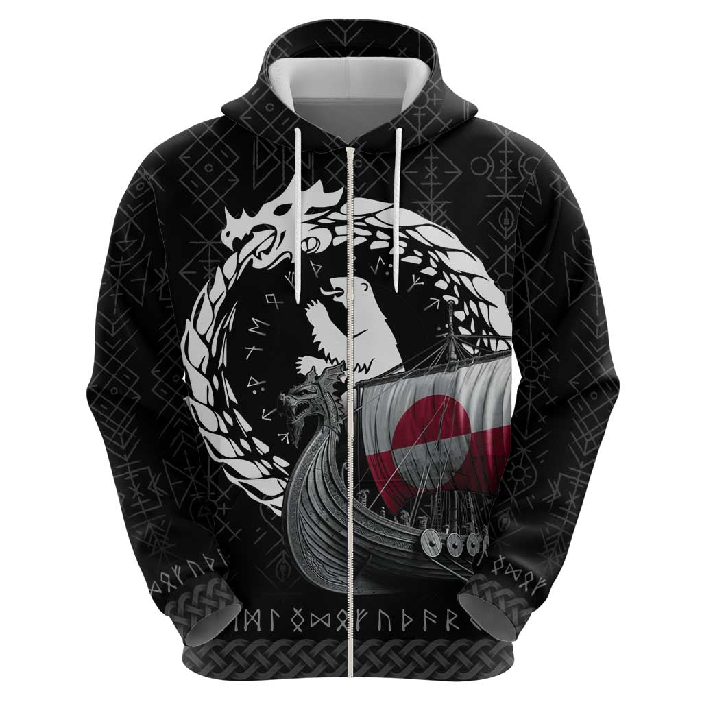 Greenland Viking Drakkar Zip Hoodie Viking Blood - Wonder Print Shop