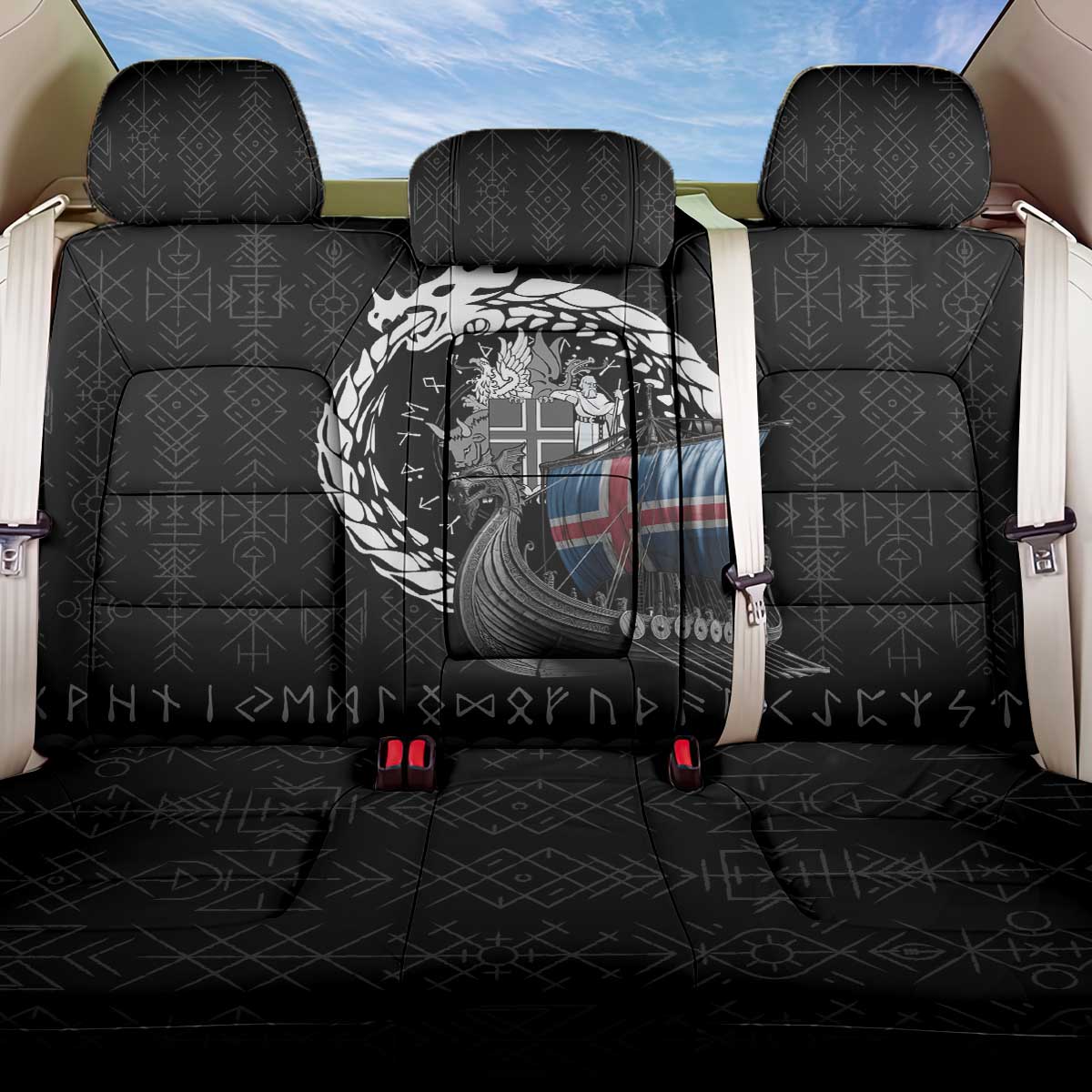 Iceland Viking Drakkar Back Car Seat Cover Viking Blood - Wonder Print Shop