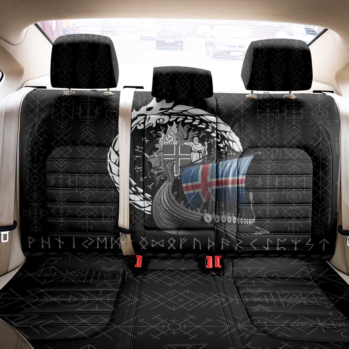 Iceland Viking Drakkar Back Car Seat Cover Viking Blood - Wonder Print Shop
