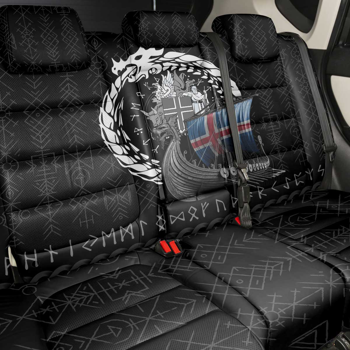 Iceland Viking Drakkar Back Car Seat Cover Viking Blood - Wonder Print Shop