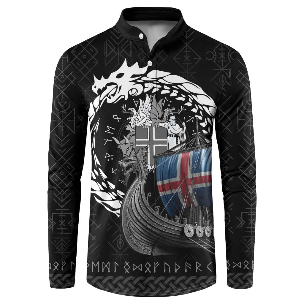 Iceland Viking Drakkar Button Sweatshirt Viking Blood - Wonder Print Shop