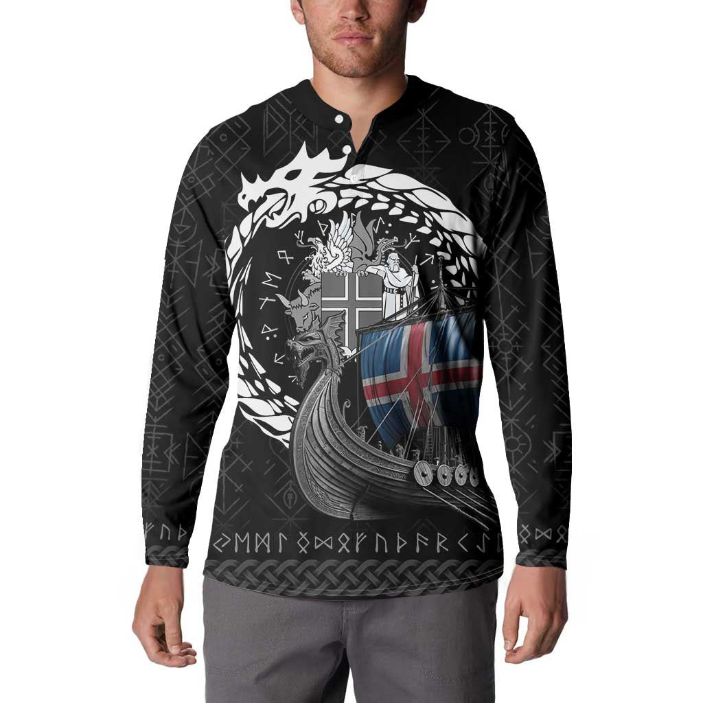 Iceland Viking Drakkar Button Sweatshirt Viking Blood - Wonder Print Shop
