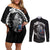 Iceland Viking Drakkar Couples Matching Off Shoulder Short Dress and Long Sleeve Button Shirt Viking Blood - Wonder Print Shop