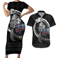 Iceland Viking Drakkar Couples Matching Short Sleeve Bodycon Dress and Hawaiian Shirt Viking Blood - Wonder Print Shop