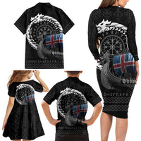 Iceland Viking Drakkar Family Matching Long Sleeve Bodycon Dress and Hawaiian Shirt Viking Blood - Wonder Print Shop