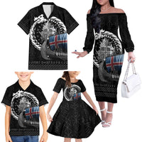 Iceland Viking Drakkar Family Matching Off The Shoulder Long Sleeve Dress and Hawaiian Shirt Viking Blood - Wonder Print Shop