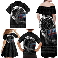 Iceland Viking Drakkar Family Matching Off Shoulder Maxi Dress and Hawaiian Shirt Viking Blood - Wonder Print Shop