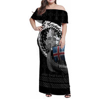 Iceland Viking Drakkar Family Matching Off Shoulder Maxi Dress and Hawaiian Shirt Viking Blood - Wonder Print Shop