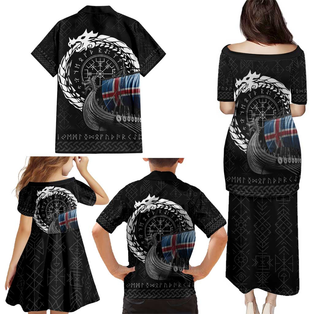 Iceland Viking Drakkar Family Matching Puletasi and Hawaiian Shirt Viking Blood - Wonder Print Shop