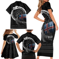 Iceland Viking Drakkar Family Matching Short Sleeve Bodycon Dress and Hawaiian Shirt Viking Blood - Wonder Print Shop