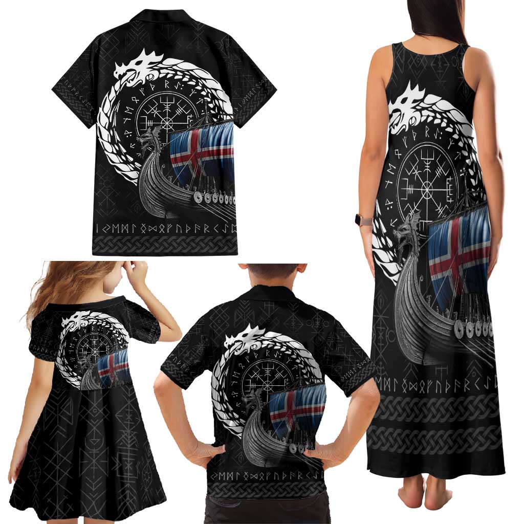 Iceland Viking Drakkar Family Matching Tank Maxi Dress and Hawaiian Shirt Viking Blood - Wonder Print Shop