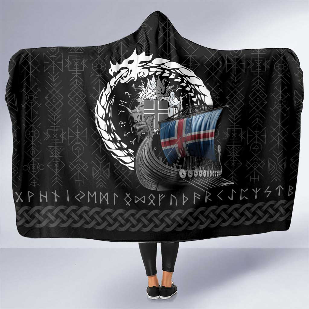 Iceland Viking Drakkar Hooded Blanket Viking Blood - Wonder Print Shop