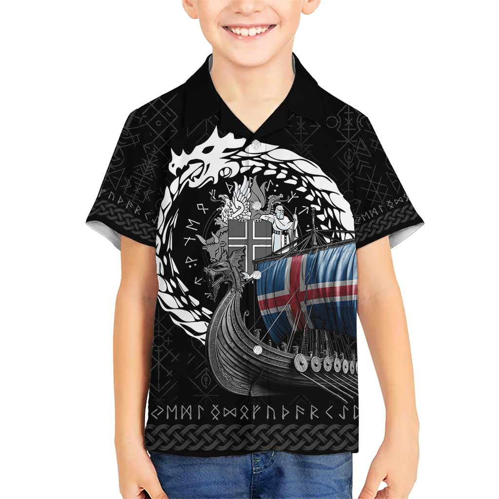 Iceland Viking Drakkar Kid Hawaiian Shirt Viking Blood - Wonder Print Shop