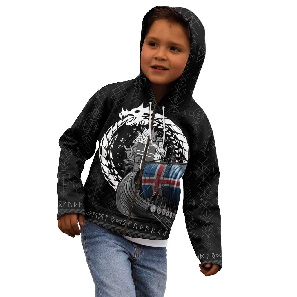 Iceland Viking Drakkar Kid Hoodie Viking Blood - Wonder Print Shop