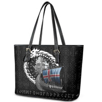 Iceland Viking Drakkar Leather Tote Bag Viking Blood - Wonder Print Shop