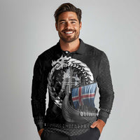 Iceland Viking Drakkar Long Sleeve Polo Shirt Viking Blood - Wonder Print Shop