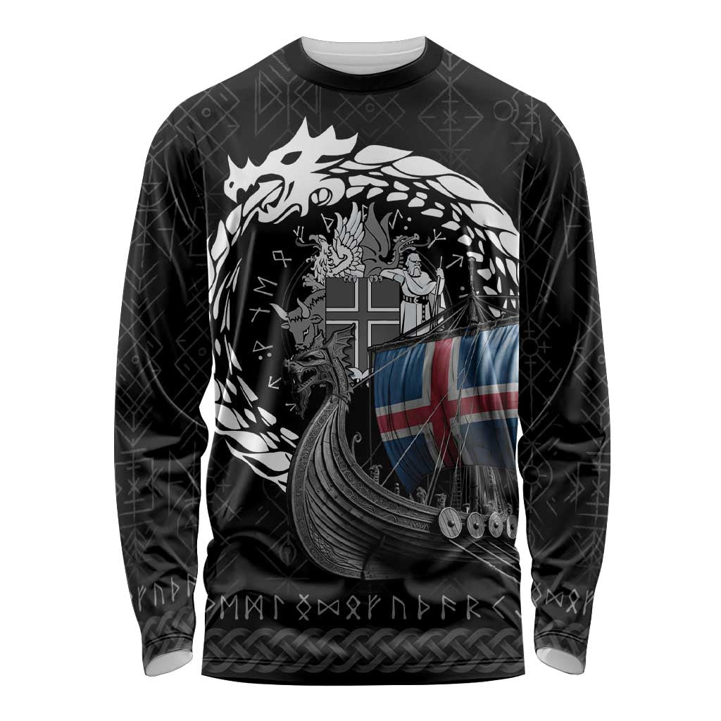 Iceland Viking Drakkar Long Sleeve Shirt Viking Blood - Wonder Print Shop