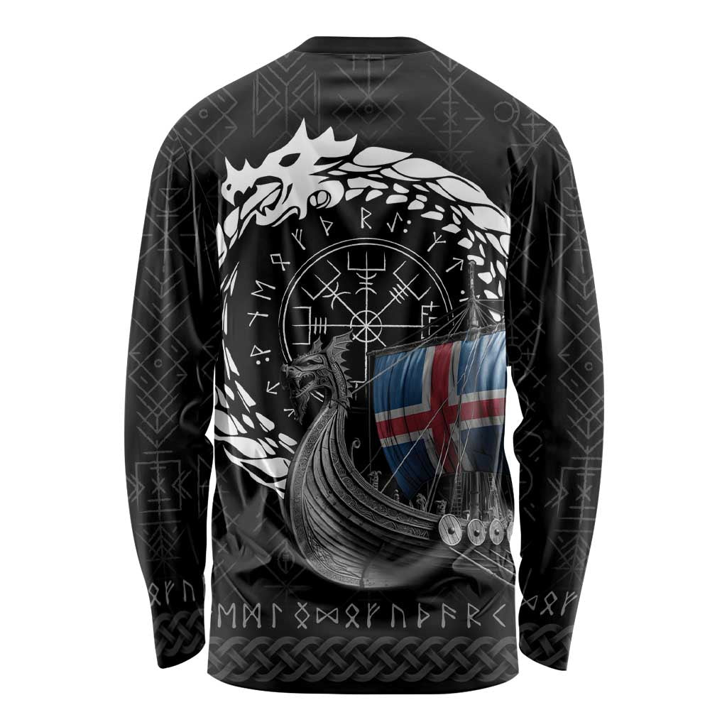 Iceland Viking Drakkar Long Sleeve Shirt Viking Blood - Wonder Print Shop