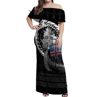 Iceland Viking Drakkar Off Shoulder Maxi Dress Viking Blood - Wonder Print Shop