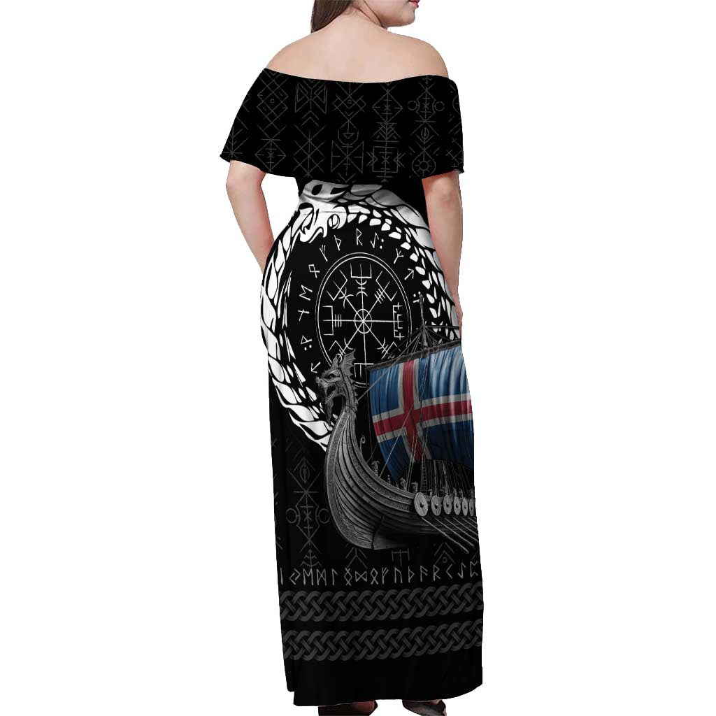 Iceland Viking Drakkar Off Shoulder Maxi Dress Viking Blood - Wonder Print Shop