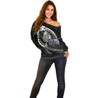 Iceland Viking Drakkar Off Shoulder Sweater Viking Blood - Wonder Print Shop