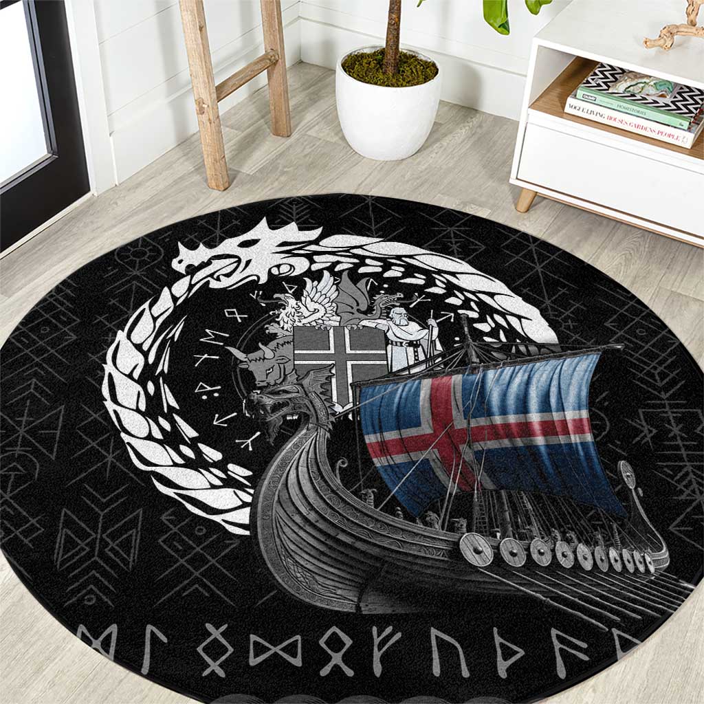 Iceland Viking Drakkar Round Carpet Viking Blood - Wonder Print Shop