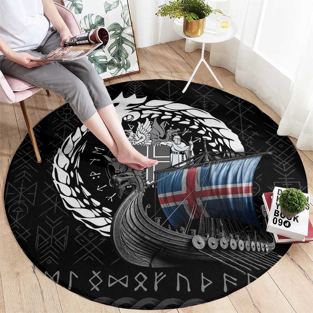 Iceland Viking Drakkar Round Carpet Viking Blood - Wonder Print Shop