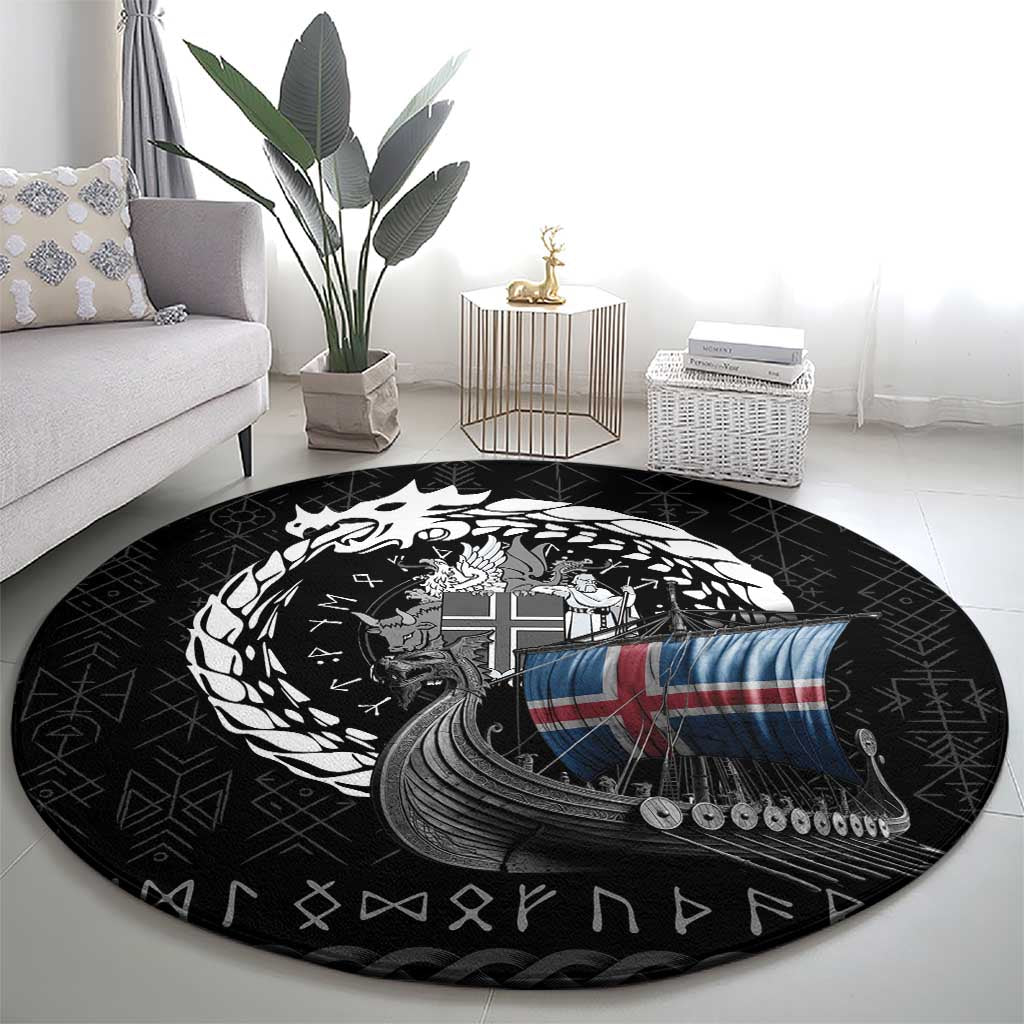 Iceland Viking Drakkar Round Carpet Viking Blood - Wonder Print Shop