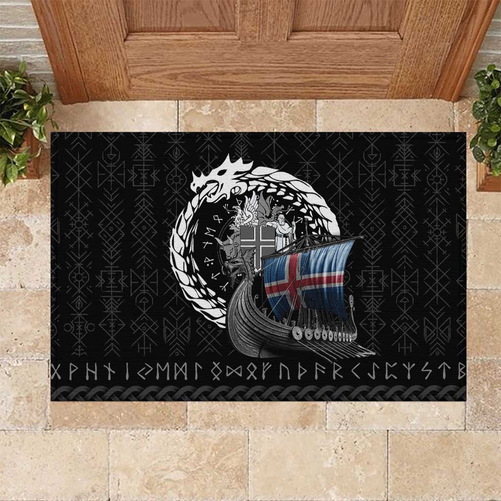 Iceland Viking Drakkar Rubber Doormat Viking Blood - Wonder Print Shop