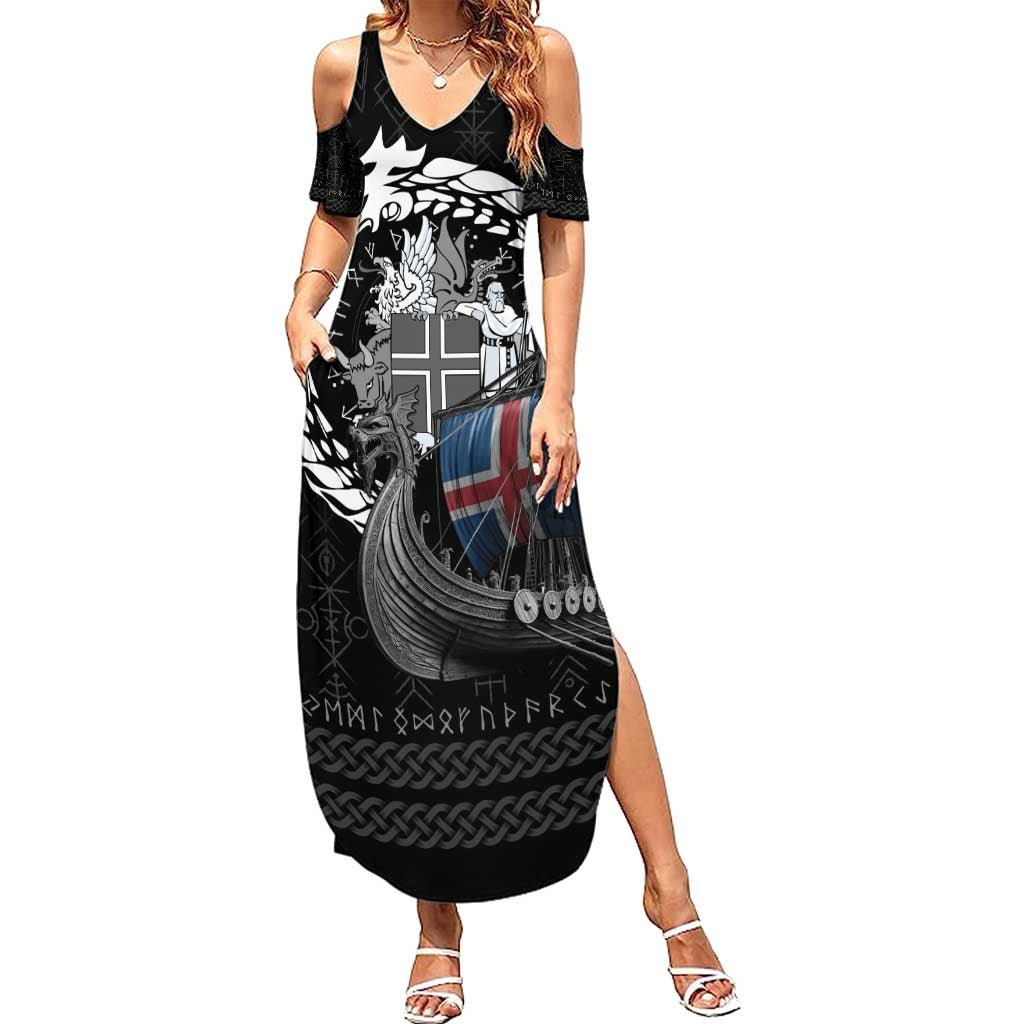 Iceland Viking Drakkar Summer Maxi Dress Viking Blood - Wonder Print Shop