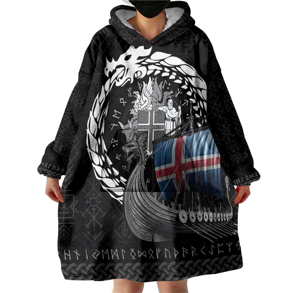 Iceland Viking Drakkar Wearable Blanket Hoodie Viking Blood - Wonder Print Shop