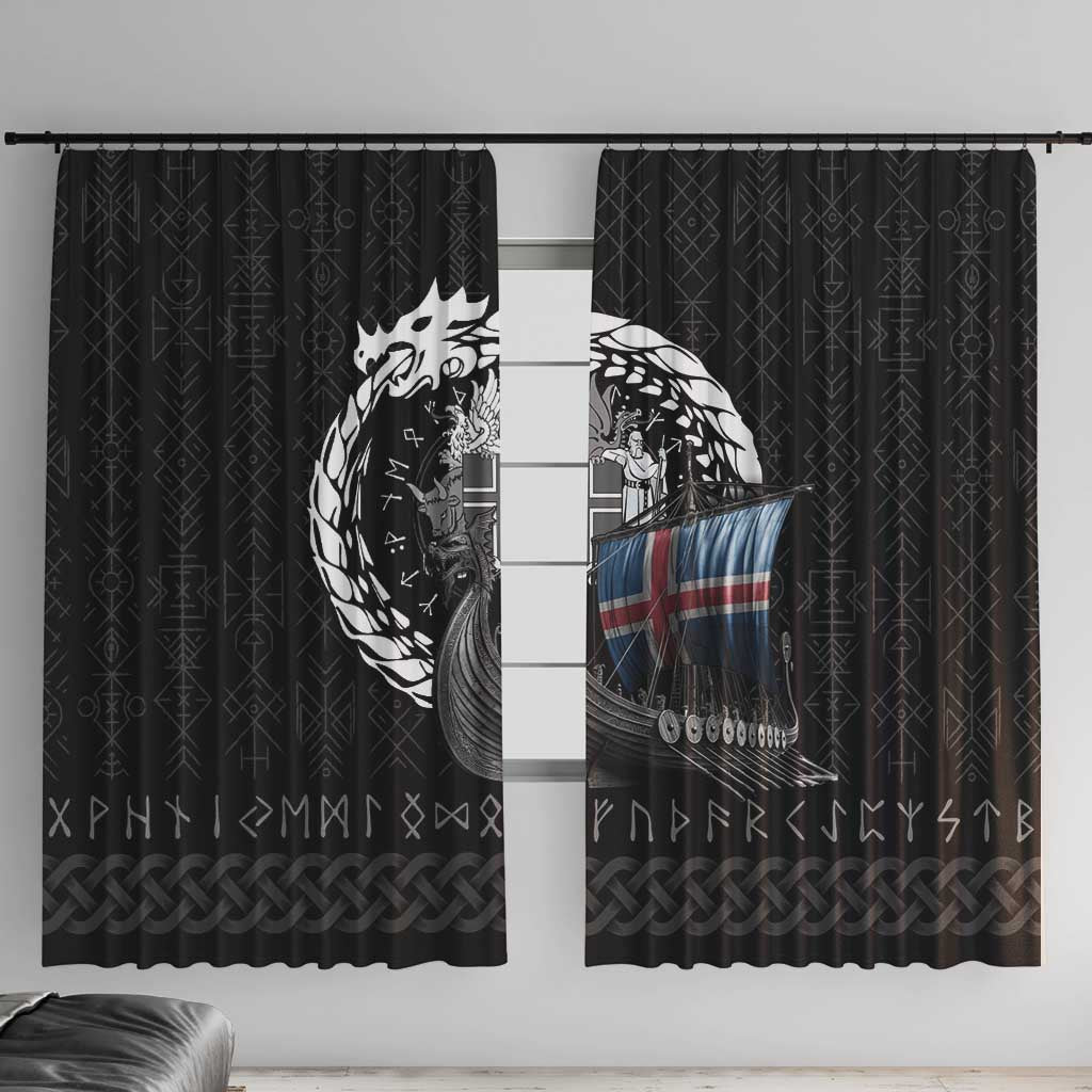 Iceland Viking Drakkar Window Curtain Viking Blood - Wonder Print Shop
