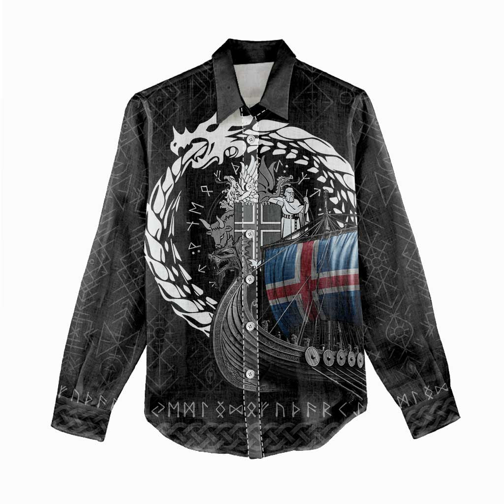 Iceland Viking Drakkar Women Casual Shirt Viking Blood - Wonder Print Shop