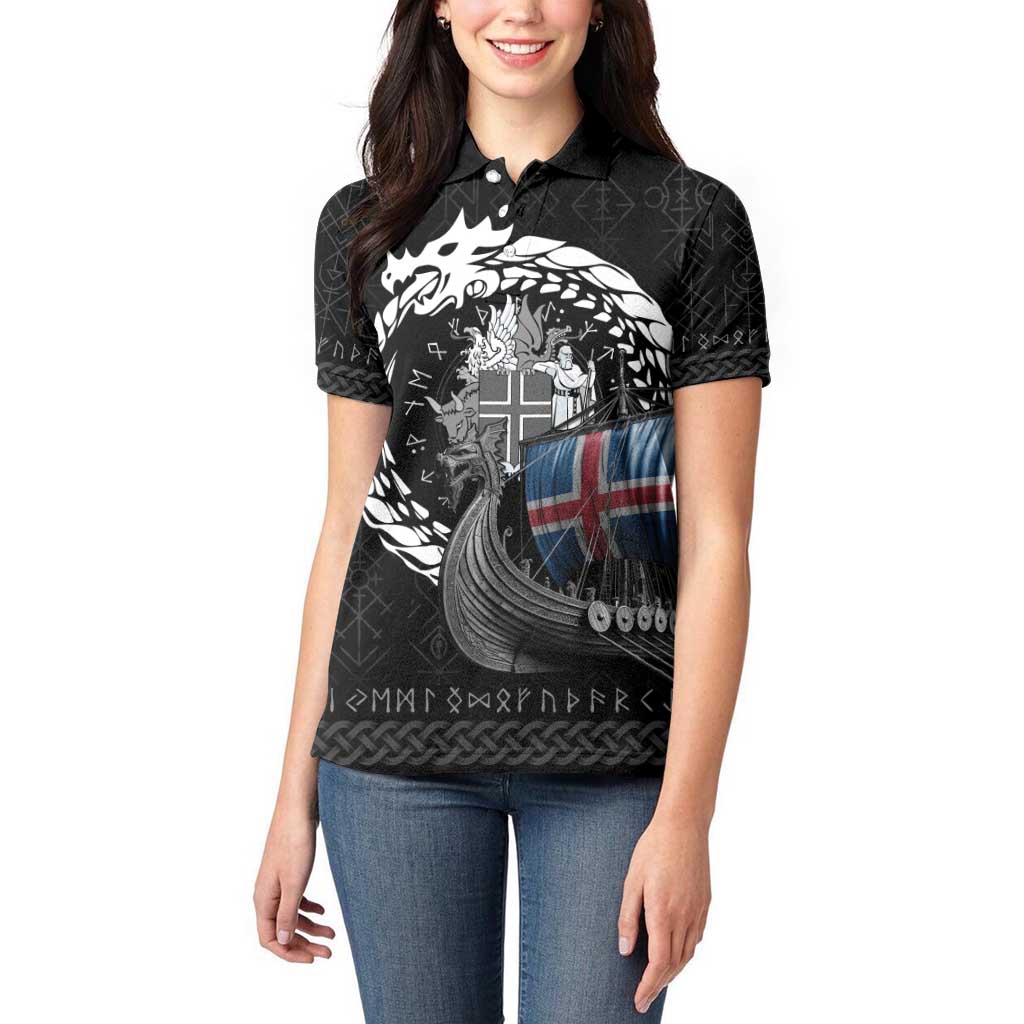 Iceland Viking Drakkar Women Polo Shirt Viking Blood - Wonder Print Shop