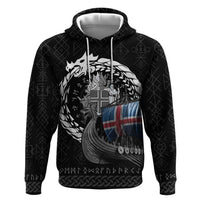 Iceland Viking Drakkar Zip Hoodie Viking Blood - Wonder Print Shop