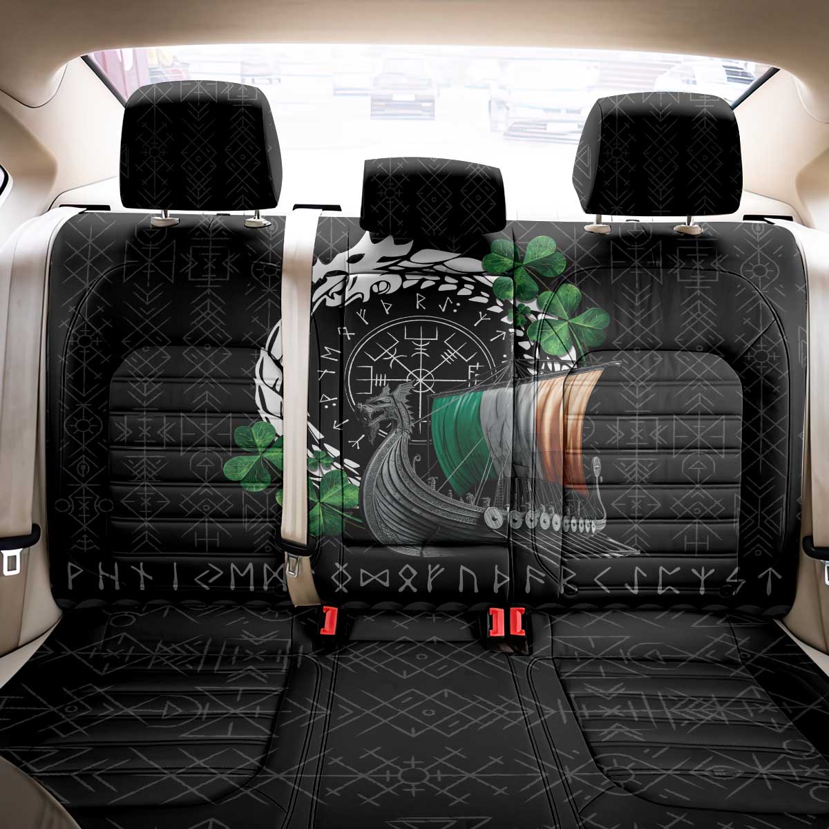 Ireland Viking Drakkar Back Car Seat Cover Viking Blood - Wonder Print Shop