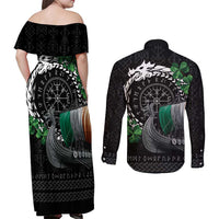 Ireland Viking Drakkar Couples Matching Off Shoulder Maxi Dress and Long Sleeve Button Shirt Viking Blood - Wonder Print Shop