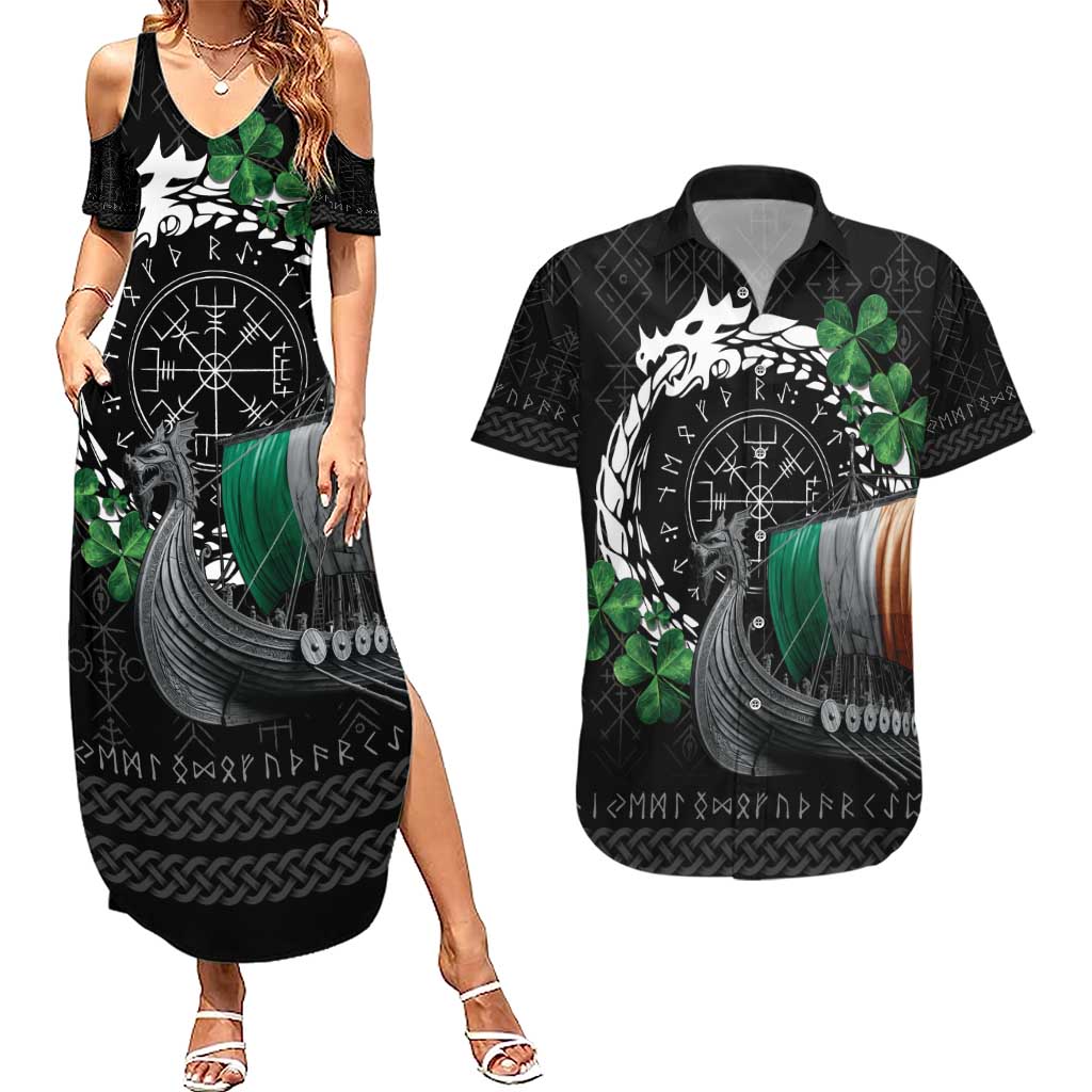 Ireland Viking Drakkar Couples Matching Summer Maxi Dress and Hawaiian Shirt Viking Blood - Wonder Print Shop
