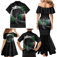 Ireland Viking Drakkar Family Matching Mermaid Dress and Hawaiian Shirt Viking Blood - Wonder Print Shop