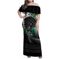 Ireland Viking Drakkar Family Matching Off Shoulder Maxi Dress and Hawaiian Shirt Viking Blood - Wonder Print Shop