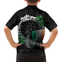 Ireland Viking Drakkar Family Matching Off Shoulder Short Dress and Hawaiian Shirt Viking Blood - Wonder Print Shop